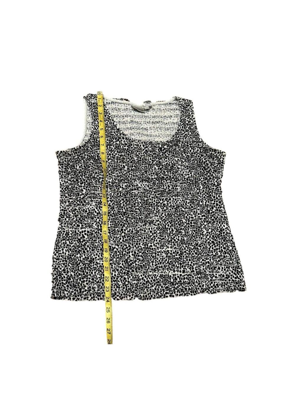 Chicos Tank top Animal Print Camisole White Black Travel Size 1 Medium USA - Picture 4 of 7